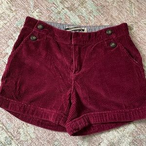 Red corduroy shorts Anthropologie